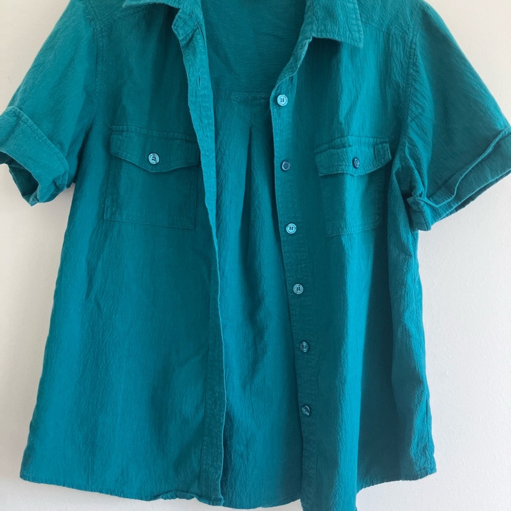 Teal Button-Up Shirt